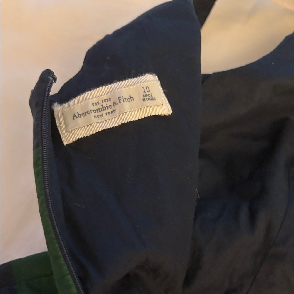 Abercrombie & Fitch Navy/Green Striped Girls Formal Dress With Waist Bow Size 10 - Picture 10 of 10